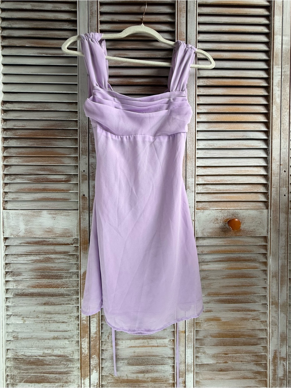 SHEIN Lilac Satin Mini Dress with Wide Straps